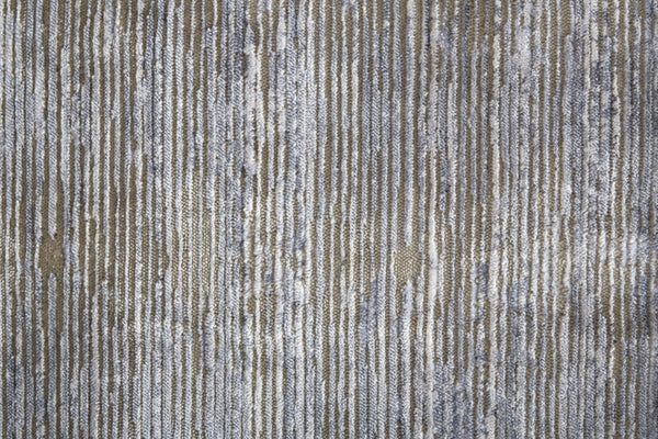 HomeRoots 4' Modern Abstract Area Rug in Taupe, Silver, and Tan - Durable Power Loomed Design for Any Space 12' Runner 514200