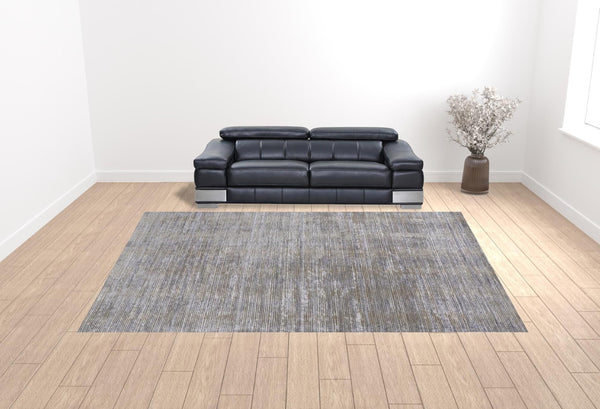 HomeRoots 4' Modern Abstract Area Rug in Taupe, Silver, and Tan - Durable Power Loomed Design for Any Space 12' X 15' 514201