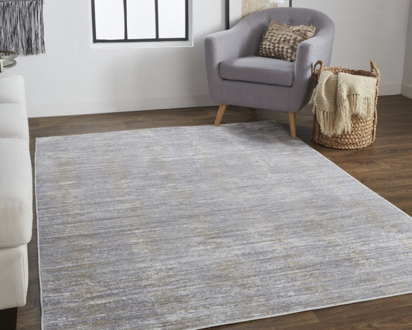 HomeRoots 4' Modern Abstract Area Rug in Taupe, Silver, and Tan - Durable Power Loomed Design for Any Space 12' X 15' 514201
