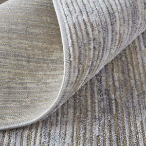 HomeRoots 4' Modern Abstract Area Rug in Taupe, Silver, and Tan - Durable Power Loomed Design for Any Space 12' X 15' 514201