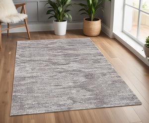 Homeroots 4' X 6' Tan And Gray Abstract Power Loom Distressed Area Rug Tan,Taupe,Gray Polyester 514205