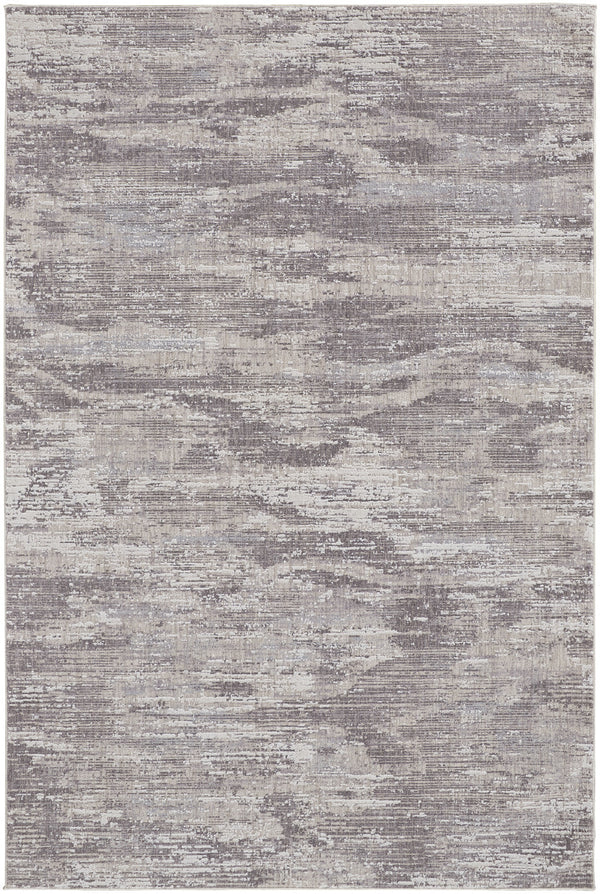 Homeroots 5' X 8' Tan And Gray Abstract Power Loom Distressed Area Rug Tan,Taupe,Gray Polyester 514206