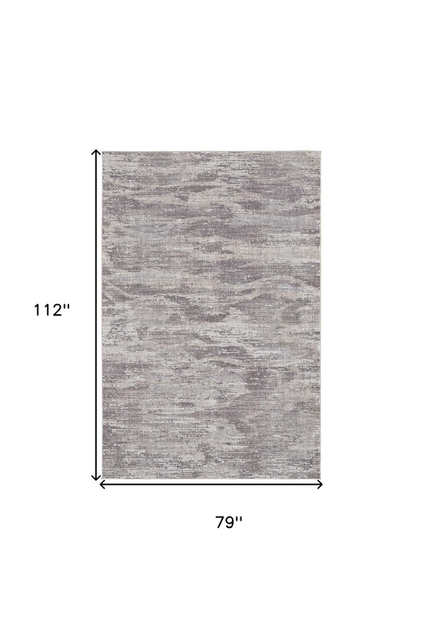 Homeroots 7' X 9' Tan And Gray Abstract Power Loom Distressed Area Rug Tan,Taupe,Gray Polyester 514208
