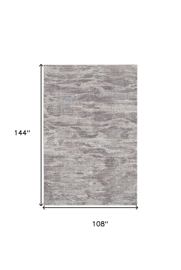 Homeroots 9' X 12' Tan Taupe And Gray Abstract Power Loom Distressed Stain Resistant Area Rug Tan,Taupe,Gray Polyester 514209