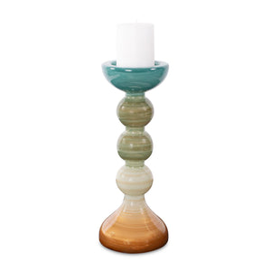 Howard Elliott Capri Stripe Glass Candle Holder – Ombre Elegance For Vibrant Home Decor And Artistic Ambiance Multi Glass 51421-howard-elliott