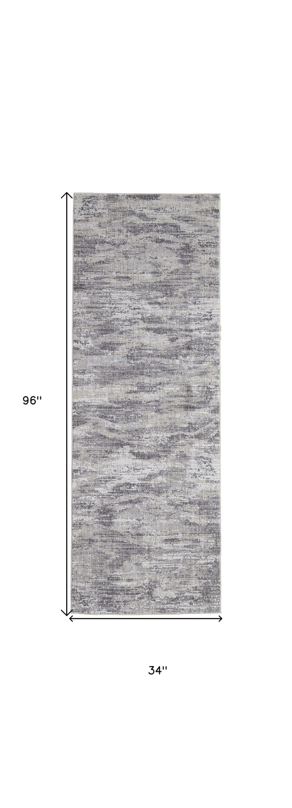 Homeroots 8' Tan Taupe And Gray Abstract Power Loom Distressed Stain Resistant Runner Rug Tan,Taupe,Gray Polyester 514211
