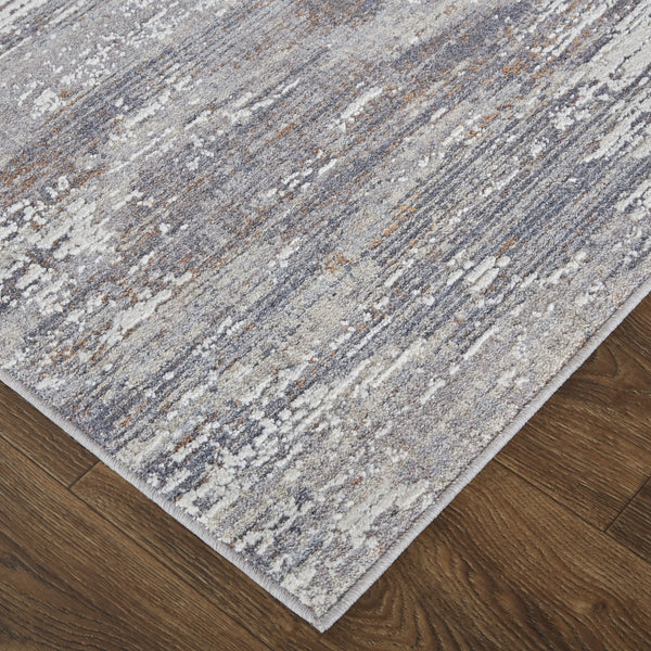 Homeroots 5' X 8' Taupe Tan And Orange Abstract Power Loom Distressed Area Rug Taupe,Tan,Orange Polyester 514215