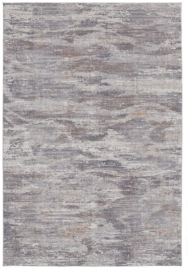 Homeroots 8' X 10' Taupe Tan And Orange Abstract Power Loom Distressed Area Rug Taupe,Tan,Orange Polyester 514216