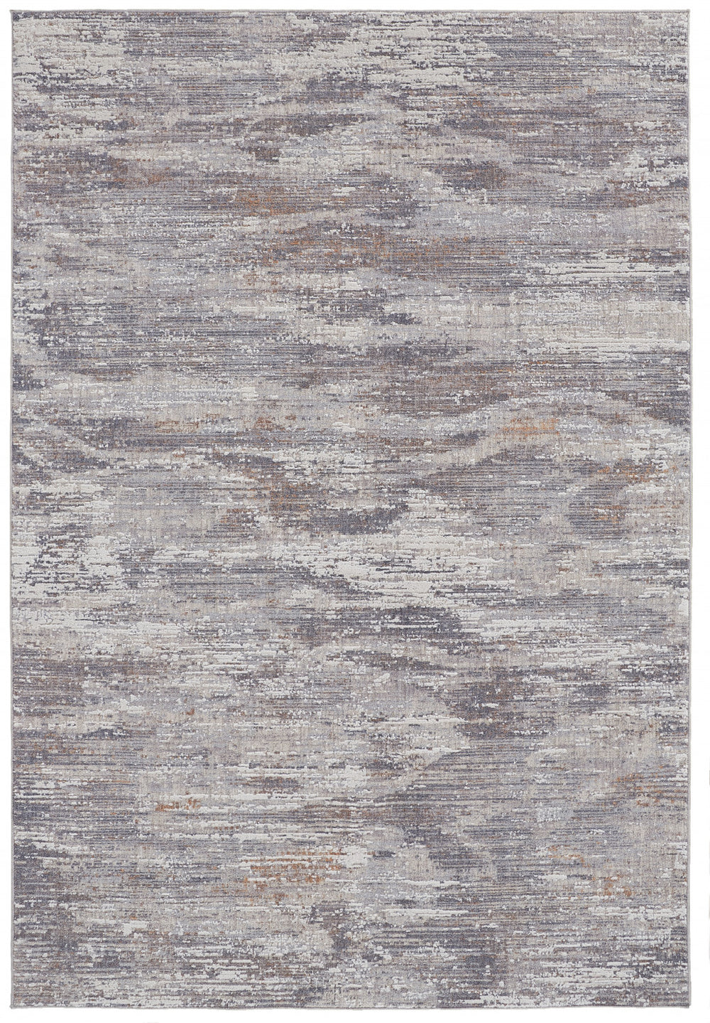 Homeroots 7' X 9' Taupe Tan And Orange Abstract Power Loom Distressed Area Rug Taupe,Tan,Orange Polyester 514217