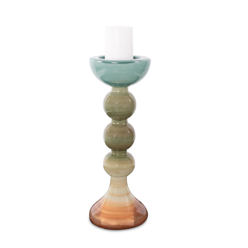 Howard Elliott Capri Stripe Glass Candle Holder – Ombre Elegance For Vibrant Home Decor And Artistic Ambiance Multi Glass 51422-howard-elliott