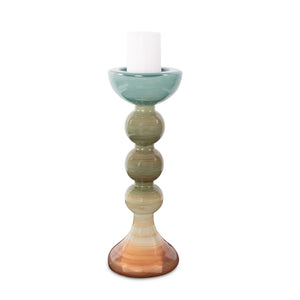 Howard Elliott Capri Stripe Glass Candle Holder – Ombre Elegance For Vibrant Home Decor And Artistic Ambiance Multi Glass 51422-howard-elliott