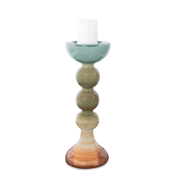 Howard Elliott Capri Stripe Glass Candle Holder – Ombre Elegance For Vibrant Home Decor And Artistic Ambiance Multi Glass 51422-howard-elliott