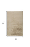 Homeroots 3' X 5' Tan Shag Non Skid Area Rug Tan Polyester 514254