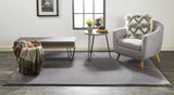 Homeroots 3' X 5' Gray Shag Non Skid Area Rug Taupe,Gray Polyester 514260