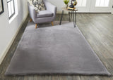 Homeroots 3' X 5' Gray Shag Non Skid Area Rug Taupe,Gray Polyester 514260