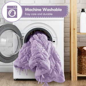 English Elm 3PCS Plush Microfiber Full/Queen Comforter Set with Hypoallergenic Poly Fill and Soft Shams Purple 16.93 L x 12.99 W x 6.69 H B035P366526