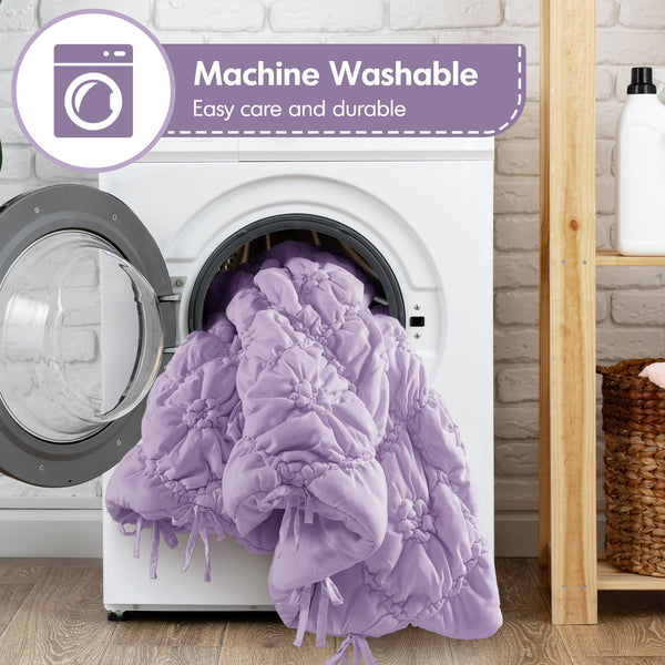 English Elm 3PCS Plush Microfiber Full/Queen Comforter Set with Hypoallergenic Poly Fill and Soft Shams Purple 16.93 L x 12.99 W x 6.69 H B035P366526