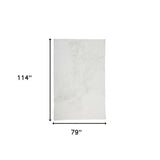 Homeroots 7' X 10' White Shag Area Rug White Polyester 514276