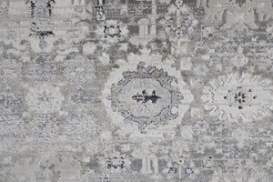 HomeRoots 12' Abstract Distressed Area Rug in Gray, Silver, and Black - Modern Design for Stylish Living Spaces 12' X 15' 514306