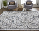 Homeroots 4' X 6' Gray And Black Abstract Power Loom Non Skid Area Rug  Polyester 514307