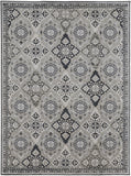 Homeroots 7' X 10' Gray And Black Floral Power Loom Area Rug  Polyester 514310