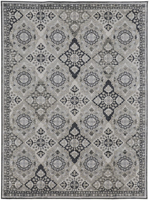 Homeroots 9' X 12' Gray And Black Abstract Power Loom Area Rug  Polyester 514311