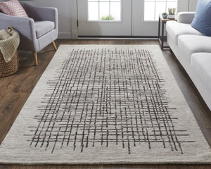 Homeroots 4' Invigorating Tan And Brown Wool Plaid Handmade Area Rug - Stain Resistant For Stylish Living Spaces 4' X 6' Wool 514316