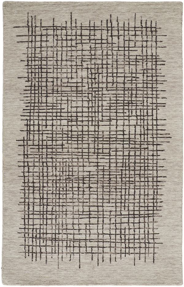 Homeroots 10' X 14' Tan And Brown Wool Plaid Tufted Handmade Stain Resistant Area Rug Tan,Brown Wool 514320