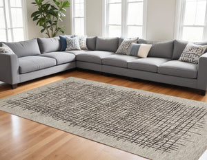 Homeroots 4' Invigorating Tan And Brown Wool Plaid Handmade Area Rug - Stain Resistant For Stylish Living Spaces 12' X 15' Wool 514321