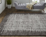 Homeroots 4' X 6' Brown And Ivory Wool Plaid Tufted Handmade Stain Resistant Area Rug Brown,Ivory Wool 514323