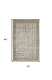 Homeroots 4' X 6' Tan And Ivory Wool Plaid Tufted Handmade Stain Resistant Area Rug Tan,Ivory Wool 514330