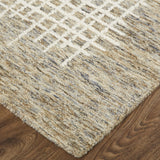 Homeroots 4' X 6' Tan And Ivory Wool Plaid Tufted Handmade Stain Resistant Area Rug Tan,Ivory Wool 514330