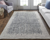 Homeroots 4' X 6' Gray Black And Tan Wool Crosshatch Hand Tufted Area Rug Gray,Black,Tan Wool 514337