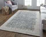 Homeroots 4' X 6' Gray Black And Tan Wool Crosshatch Hand Tufted Area Rug Gray,Black,Tan Wool 514337