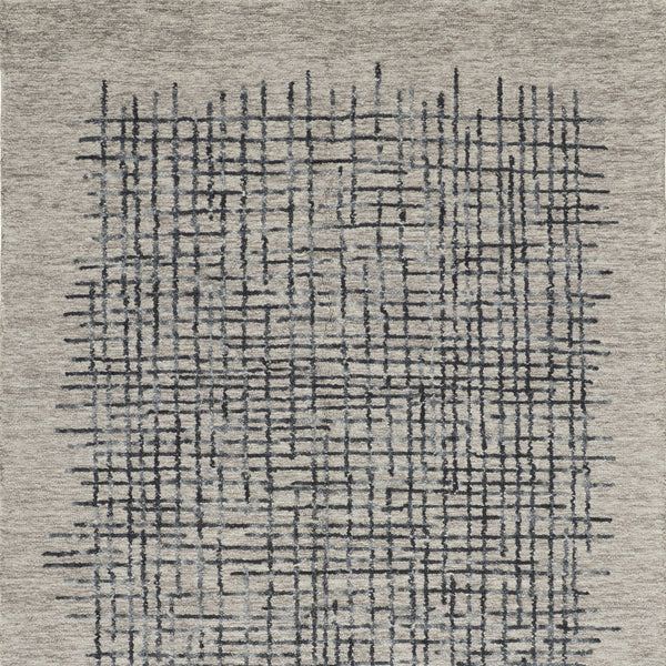 Homeroots 4' X 6' Gray Black And Tan Wool Crosshatch Hand Tufted Area Rug Gray,Black,Tan Wool 514337