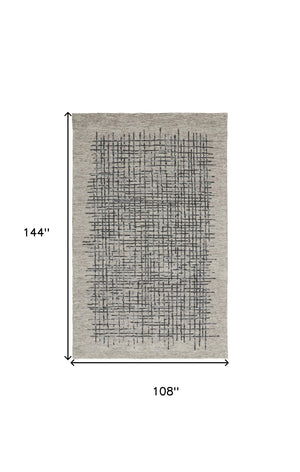 Homeroots 4' Invigorating Tan And Brown Wool Plaid Handmade Area Rug - Stain Resistant For Stylish Living Spaces 9' X 12' Wool 514340
