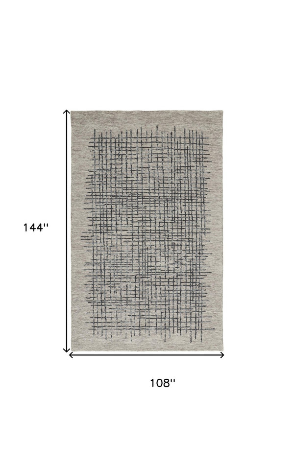 Homeroots 4' Invigorating Tan And Brown Wool Plaid Handmade Area Rug - Stain Resistant For Stylish Living Spaces 9' X 12' Wool 514340