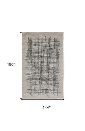 Homeroots 12' X 15' Gray Black And Tan Wool Plaid Tufted Handmade Area Rug Gray,Black,Tan Wool 514342