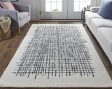 Homeroots 4' X 6' Ivory Gray And Black Wool Plaid Tufted Handmade Stain Resistant Area Rug Ivory,Gray,Black Wool 514344