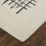 Homeroots 4' X 6' Ivory Gray And Black Wool Plaid Tufted Handmade Stain Resistant Area Rug Ivory,Gray,Black Wool 514344