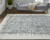 Homeroots 10' X 14' Ivory Gray And Black Wool Plaid Tufted Handmade Area Rug Ivory,Gray,Black Wool 514348