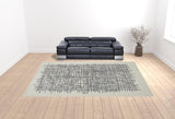 Homeroots 12' X 15' Ivory Gray And Black Wool Plaid Tufted Handmade Area Rug Ivory,Gray,Black Wool 514349