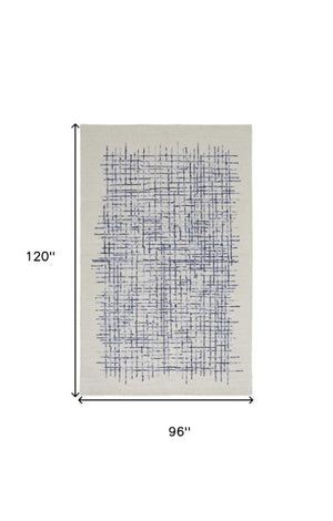 Homeroots 4' Invigorating Tan And Brown Wool Plaid Handmade Area Rug - Stain Resistant For Stylish Living Spaces 8' X 10' Wool 514353