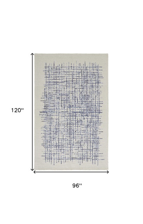 Homeroots 4' Invigorating Tan And Brown Wool Plaid Handmade Area Rug - Stain Resistant For Stylish Living Spaces 8' X 10' Wool 514353