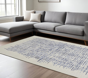 Homeroots 4' Invigorating Tan And Brown Wool Plaid Handmade Area Rug - Stain Resistant For Stylish Living Spaces 8' X 10' Wool 514353