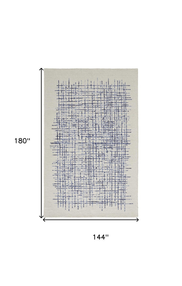 Homeroots 4' Invigorating Tan And Brown Wool Plaid Handmade Area Rug - Stain Resistant For Stylish Living Spaces 12' X 15' Wool 514356