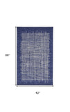 Homeroots 4' X 6' Blue And Ivory Wool Plaid Tufted Handmade Stain Resistant Area Rug Blue,Ivory Wool 514358