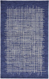 Homeroots 4' X 6' Blue And Ivory Wool Plaid Tufted Handmade Stain Resistant Area Rug Blue,Ivory Wool 514358