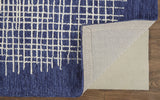 Homeroots 4' X 6' Blue And Ivory Wool Plaid Tufted Handmade Stain Resistant Area Rug Blue,Ivory Wool 514358