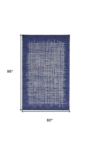 Homeroots 4' Invigorating Tan And Brown Wool Plaid Handmade Area Rug - Stain Resistant For Stylish Living Spaces 5' X 8' Wool 514359